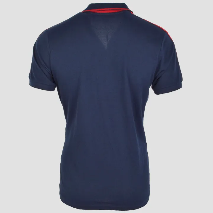 Luxe Stripe Polo (Navy/Red)