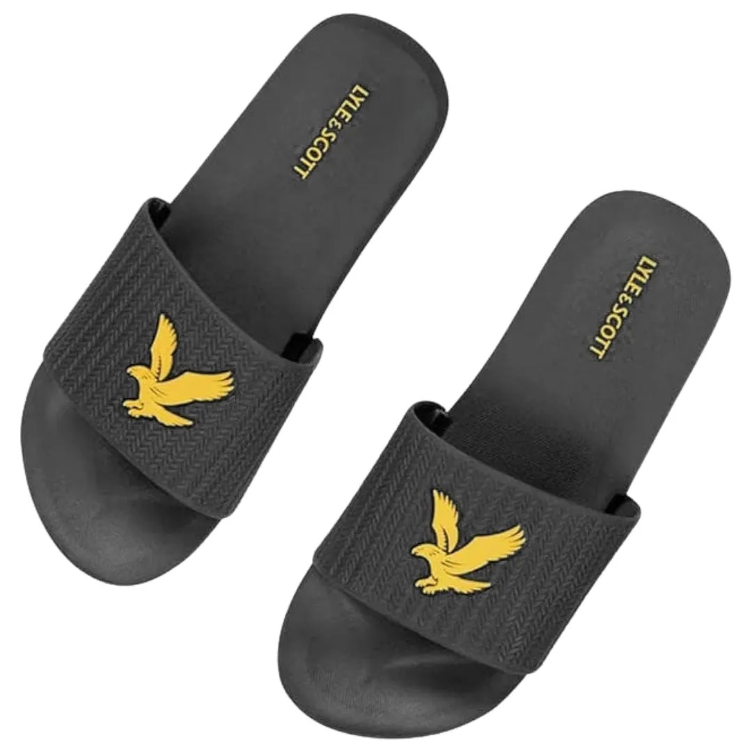 Lyle Scott Logo Gunmetal Slides