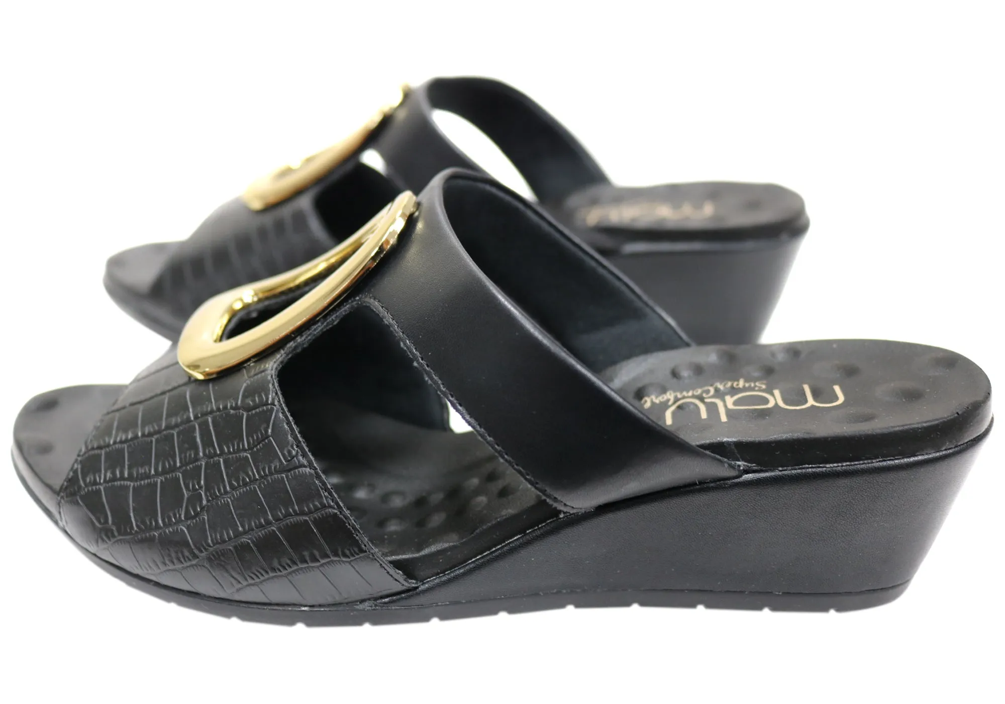 Malu Supercomfort Amosar Womens Comfort Wedge Slides Made In Brazil