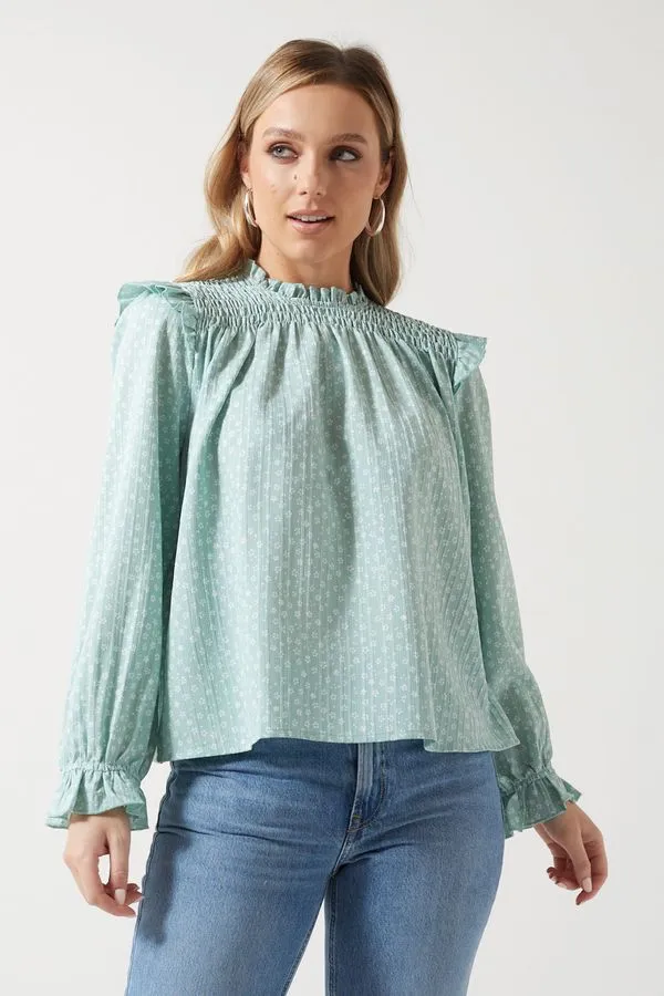 Marc Angelo Ruffle Sleeve Top