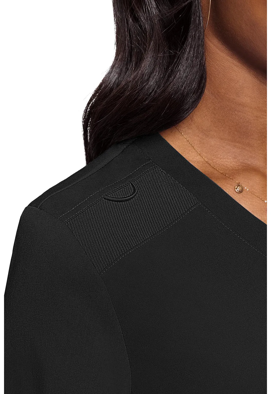 Med Couture Touch Black V-Neck Tuck In