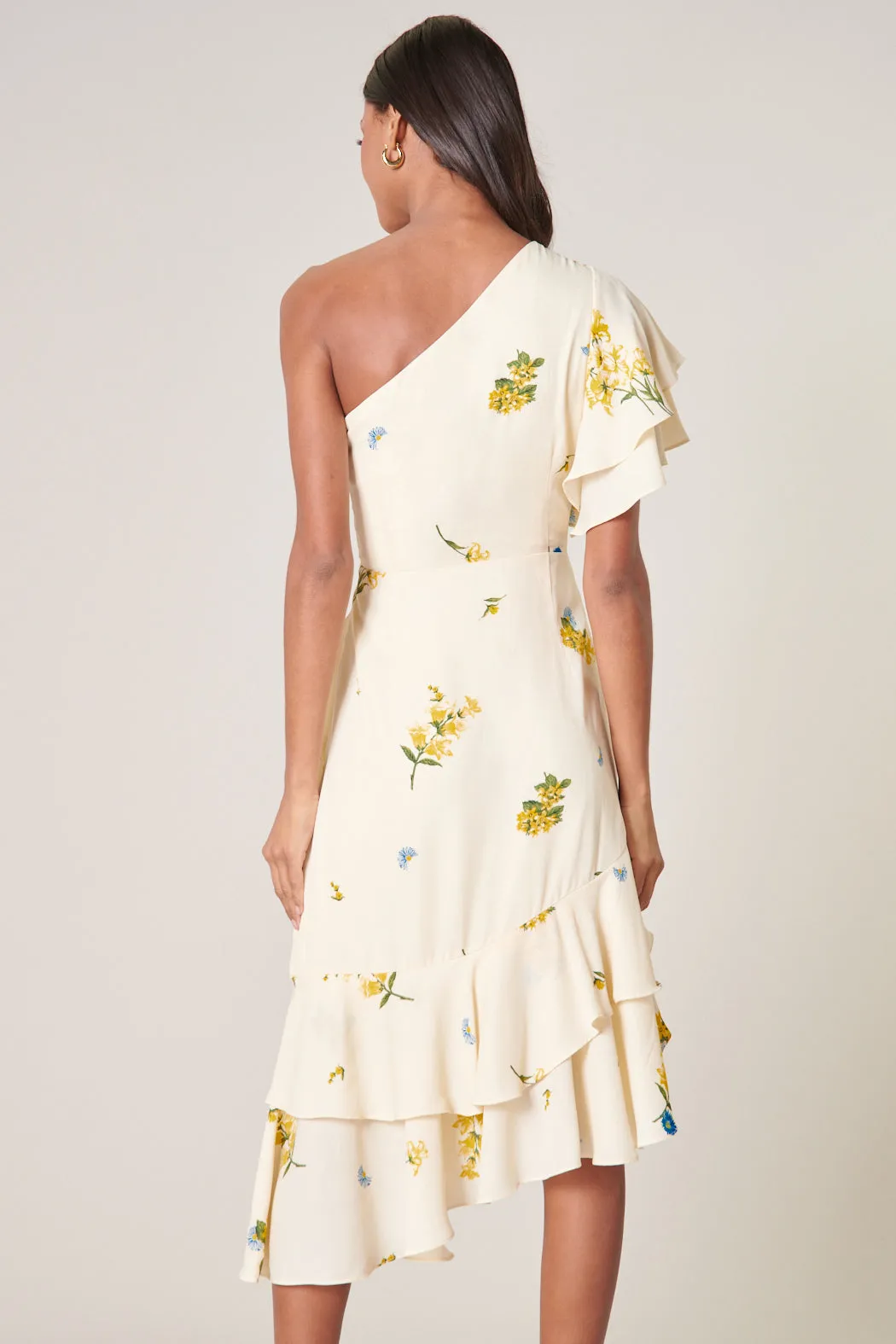 Melba Floral One Shoulder Asymmetrical Dress