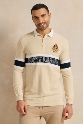 Men Beige Casual Polo t-shirt