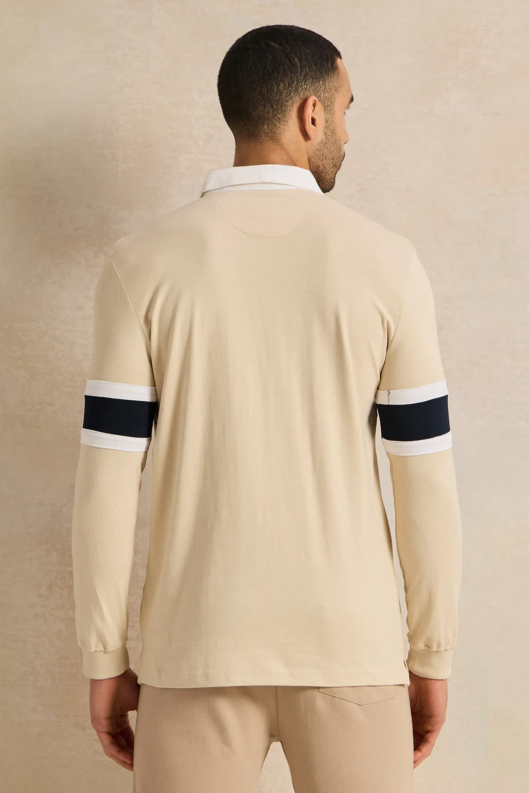 Men Beige Casual Polo t-shirt