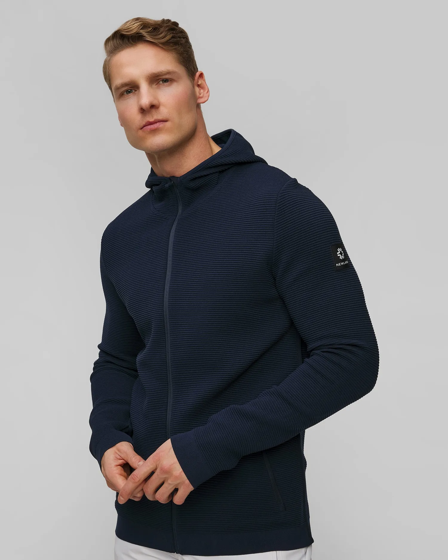 Men's navy blue technical sweatshirt with hood Newland Vogel N33134-8