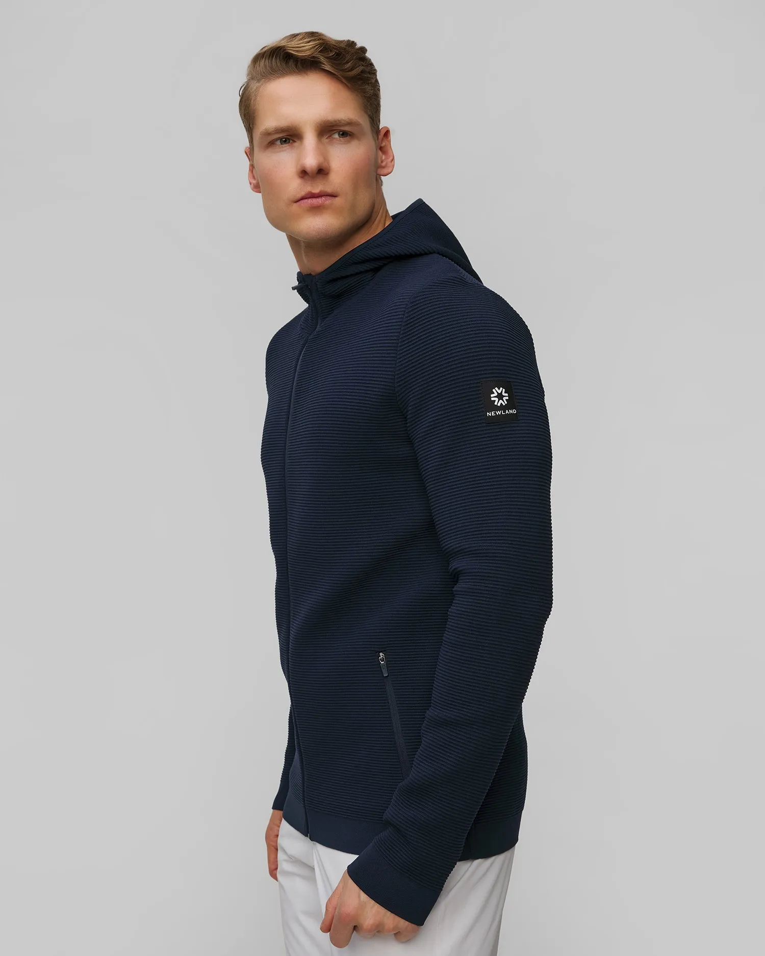 Men's navy blue technical sweatshirt with hood Newland Vogel N33134-8