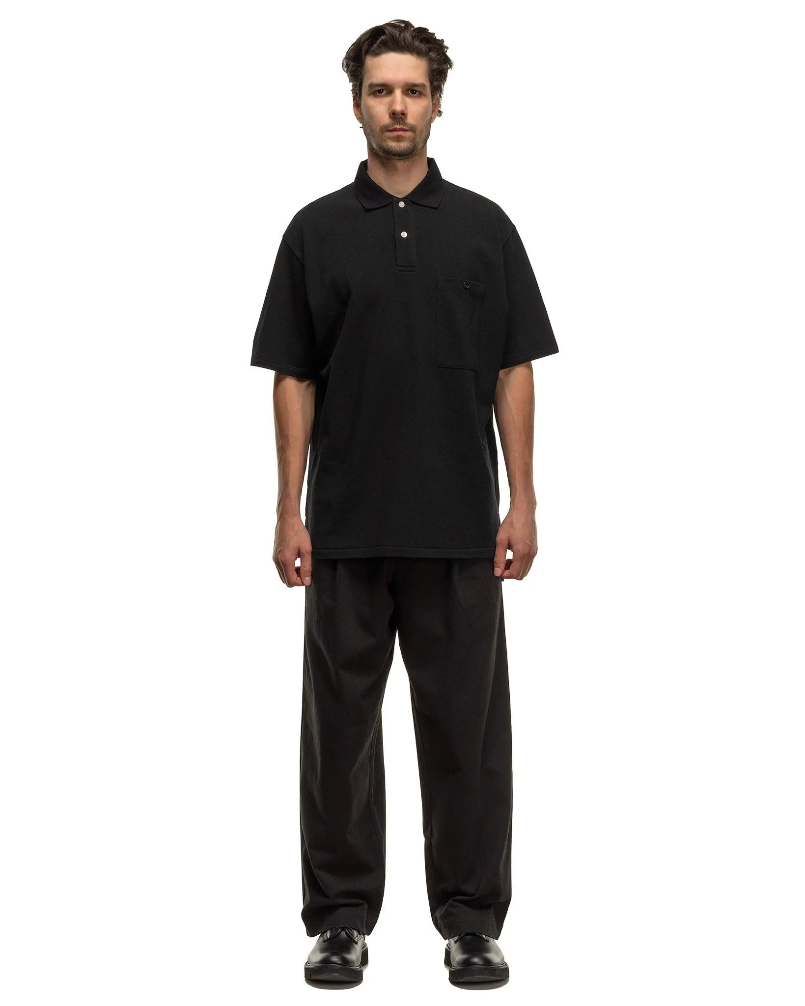 Men's Black Oversized Polo Shirt.