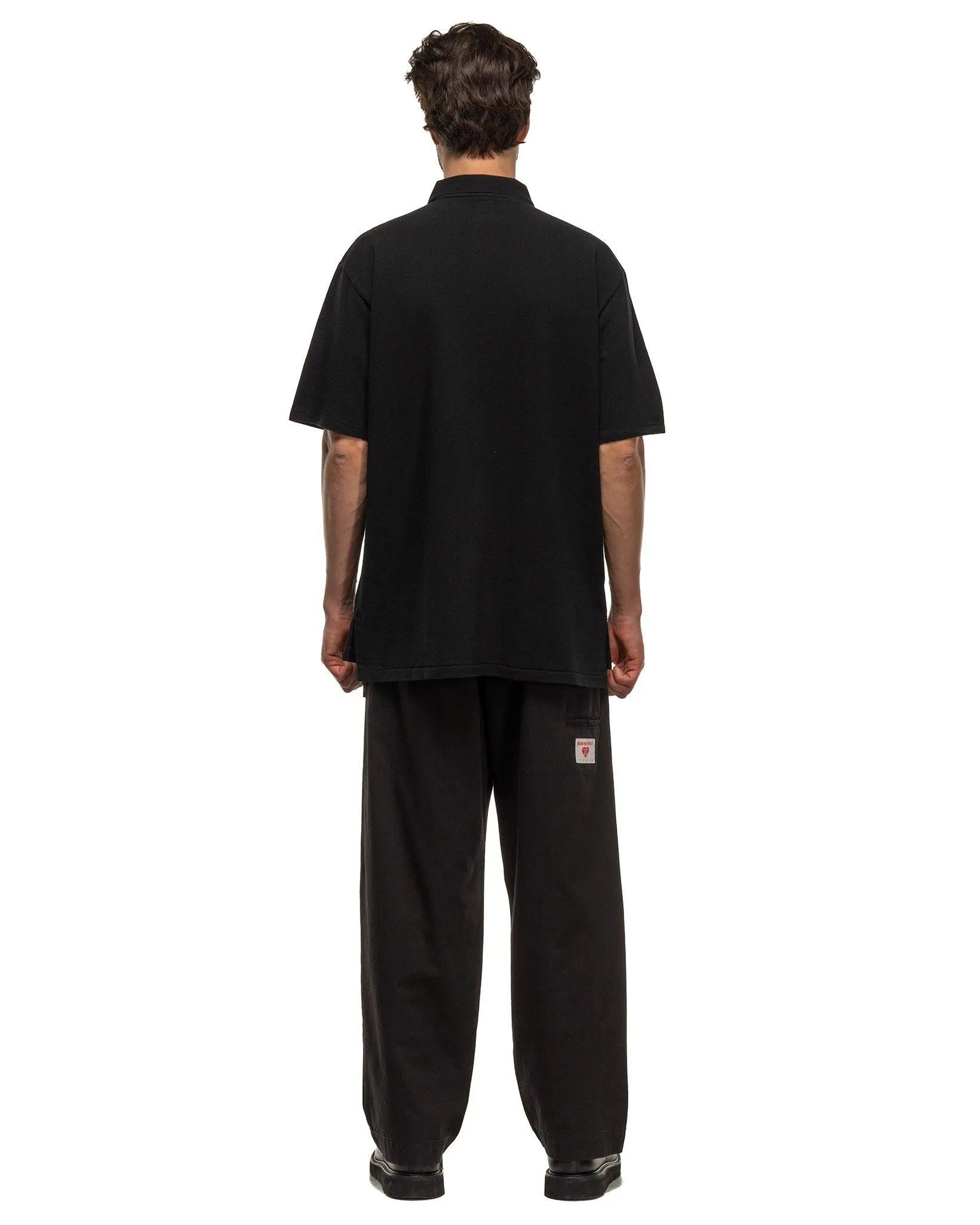 Men's Black Oversized Polo Shirt.