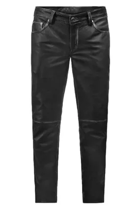 Mens Leather Black Jeans