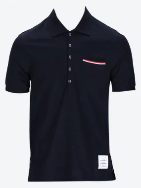 Mercerized pique pocket polo