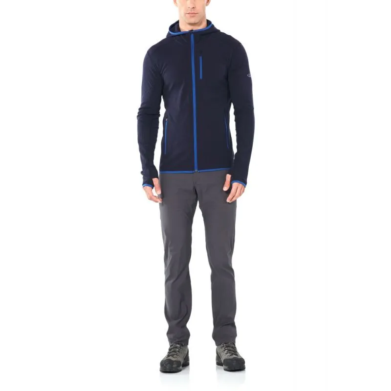 Merino Fleece Men's Jacket - Icebreaker Descender LS Zip Hood