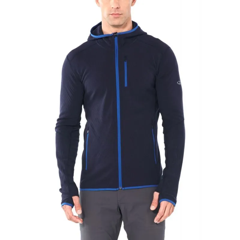 Merino Fleece Men's Jacket - Icebreaker Descender LS Zip Hood