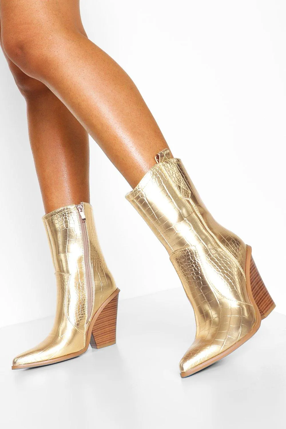 Metallic Western Boots