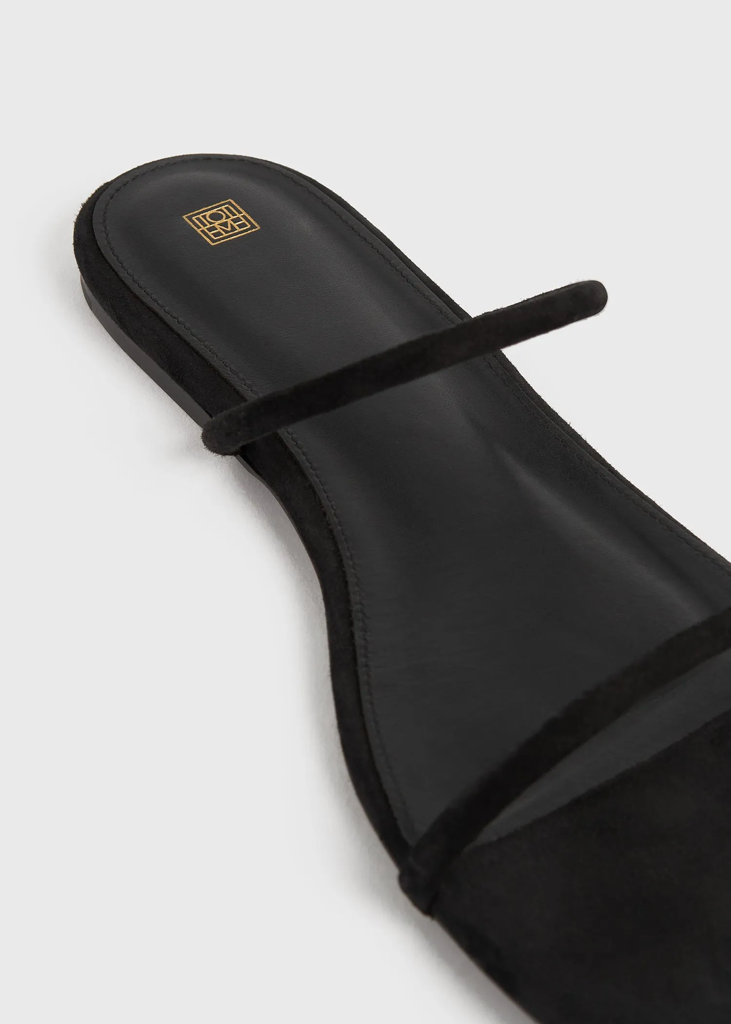 Minimalist suede slides black