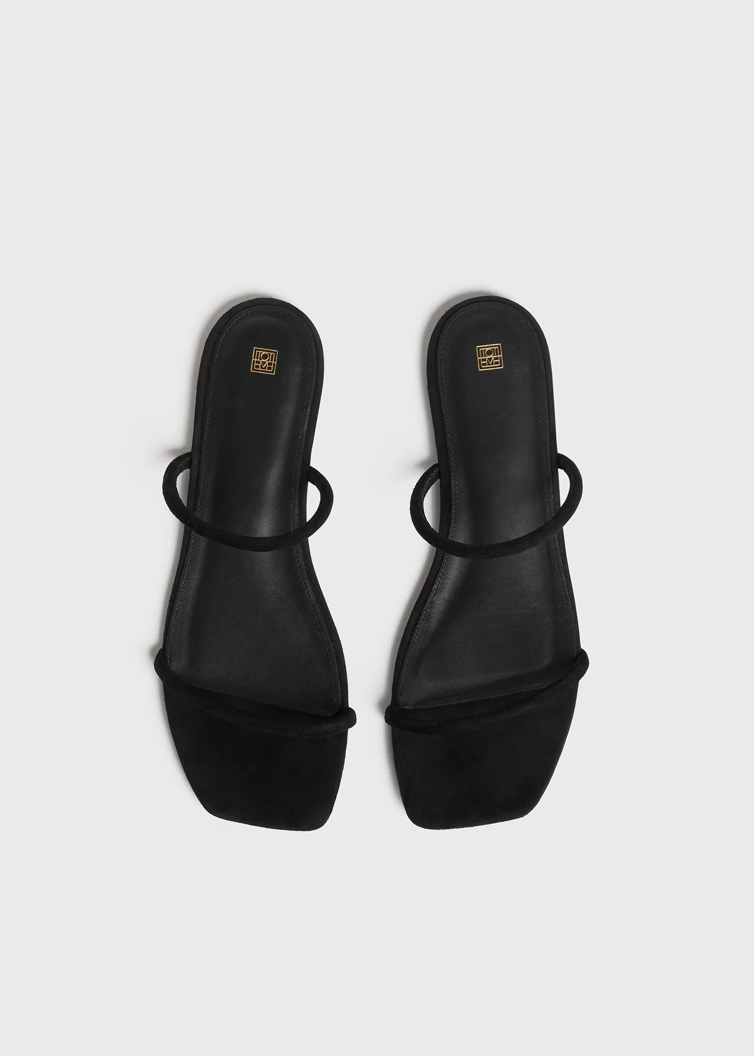 Minimalist suede slides black