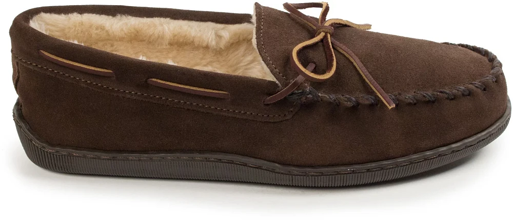 Minnetonka Men's Pile Lined Hardsole Moccasin Slippers