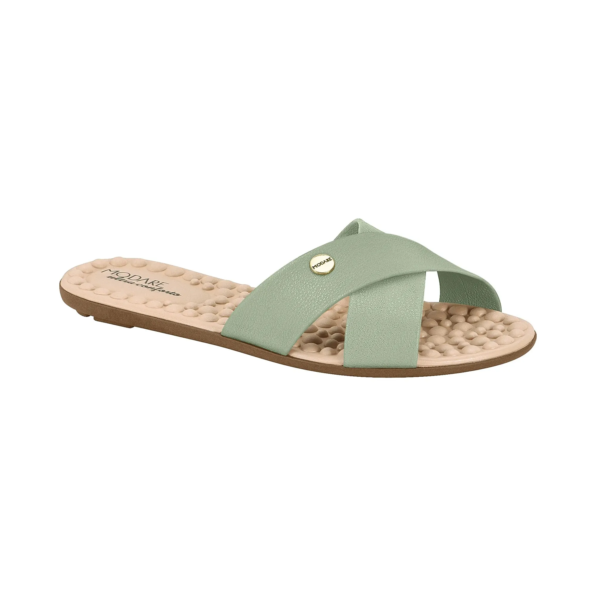 Modare Ladies Napa Floather Nature Flat Sandals Bamboo Green