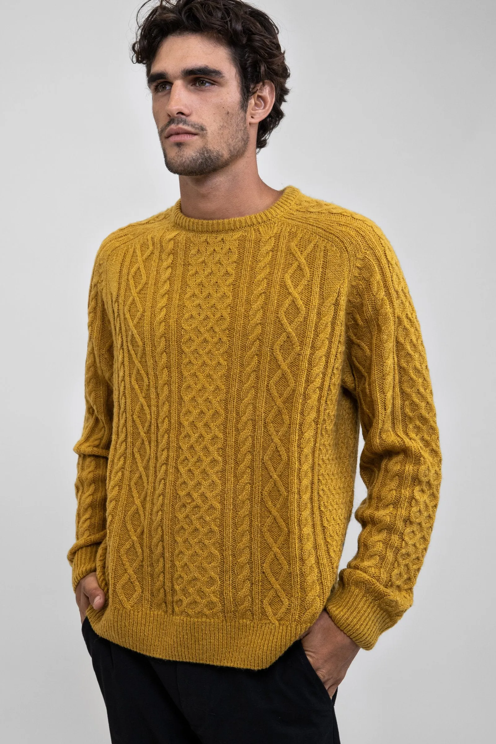 Mohair Fishermans Knit Gold