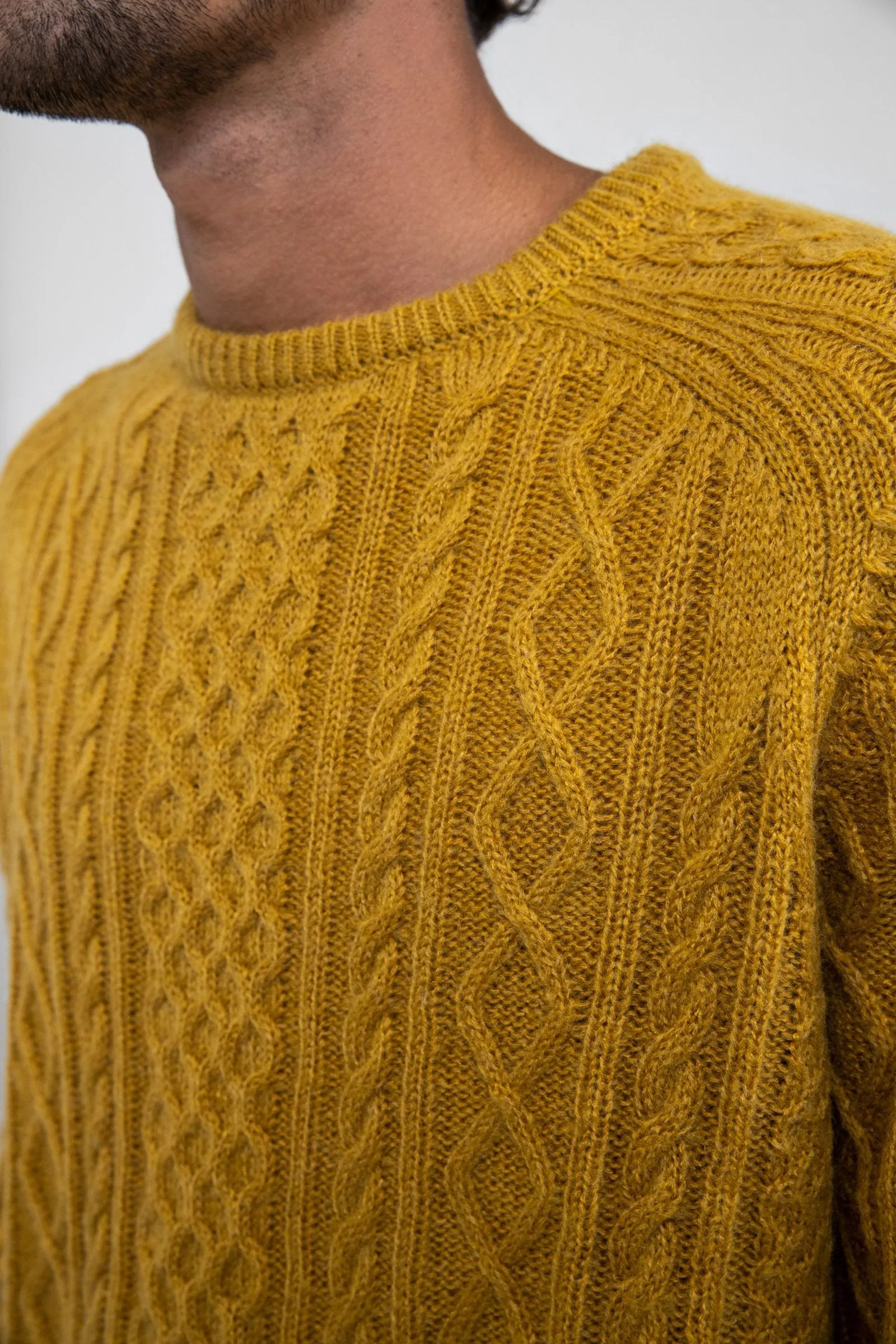 Mohair Fishermans Knit Gold