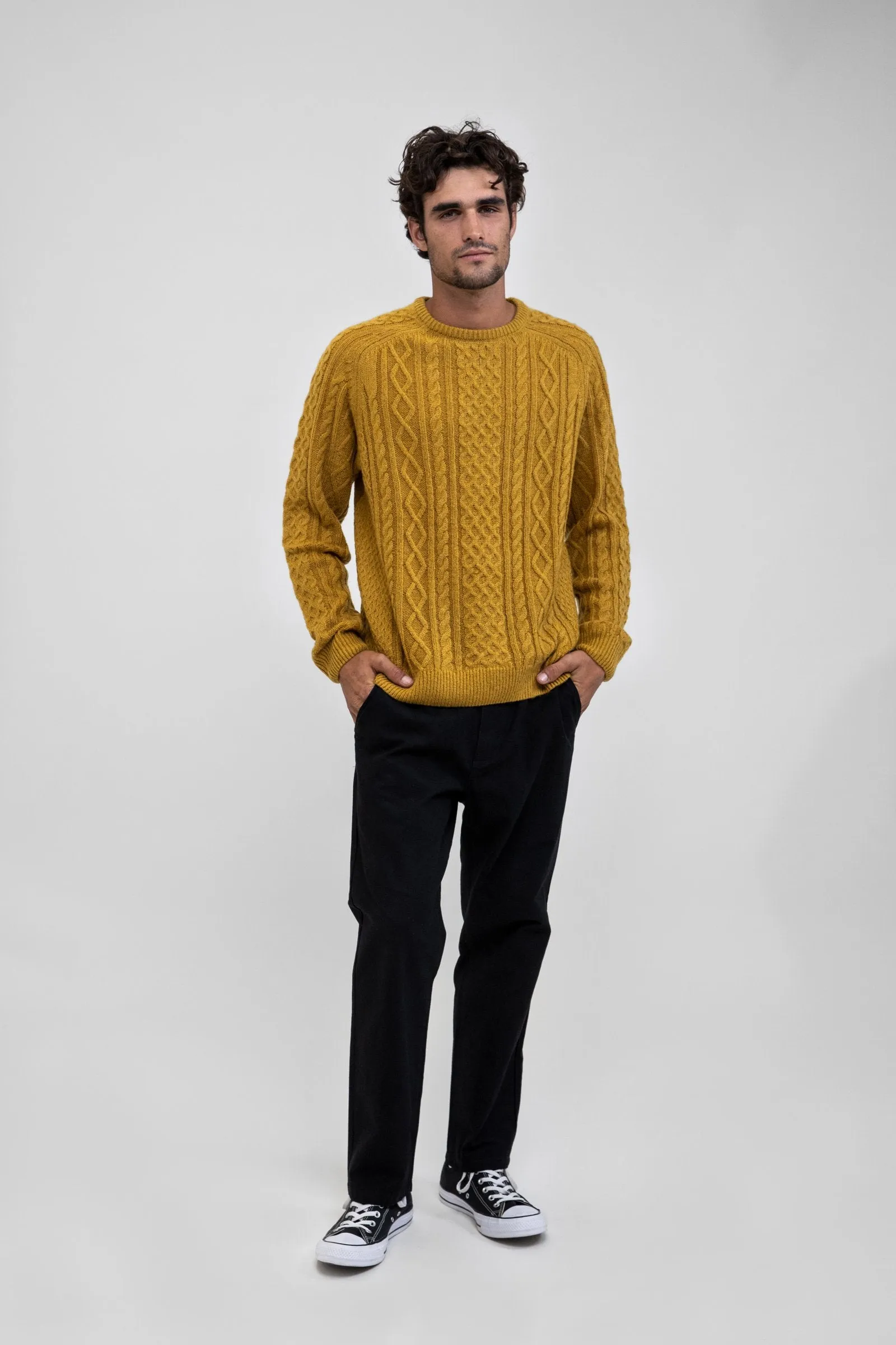 Mohair Fishermans Knit Gold