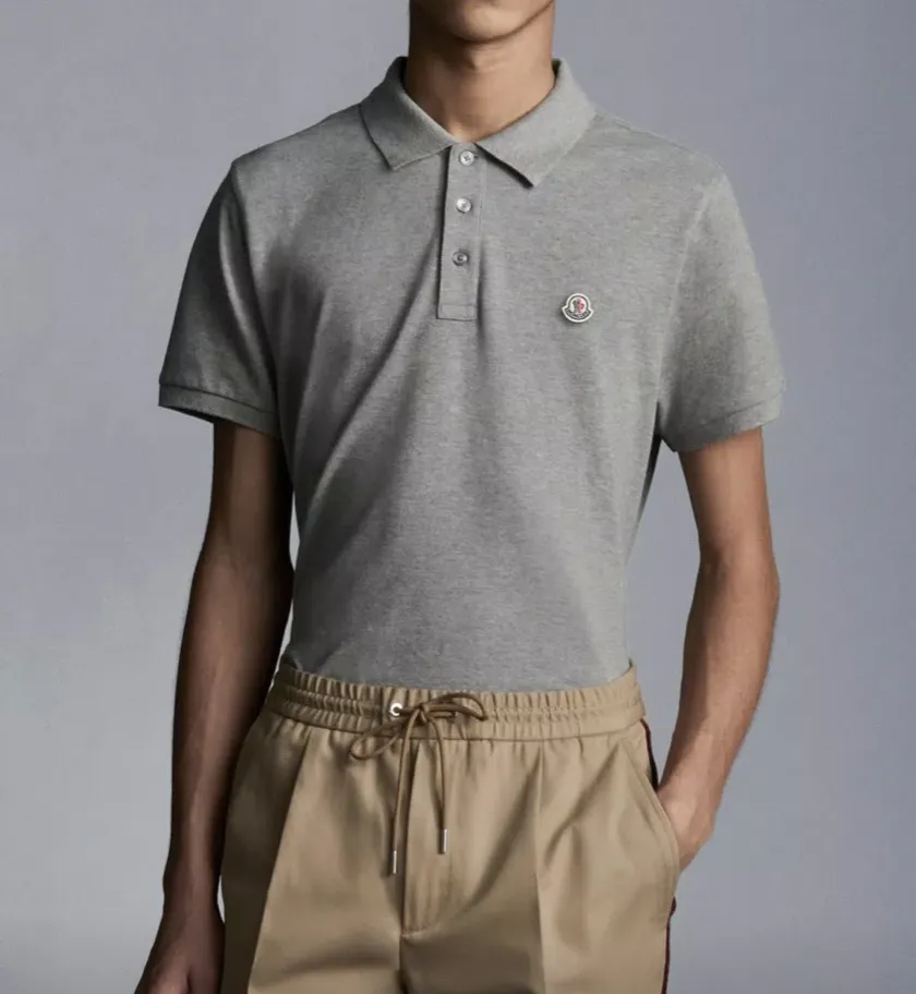 MONCLER Polo Shirt with Logo Patch