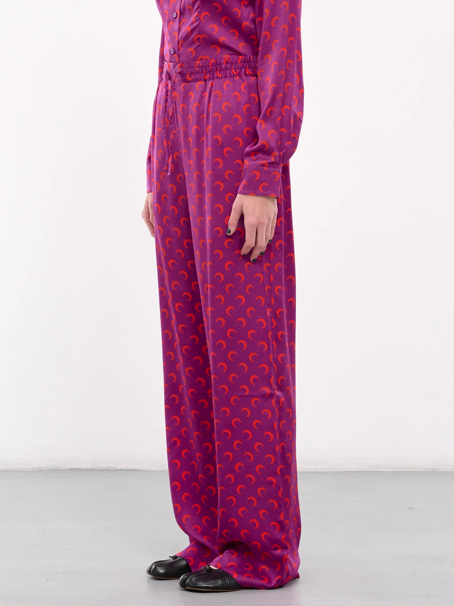 Moon Print Drawstring Trousers (UPA023A-CWOV0035-VIOLET)