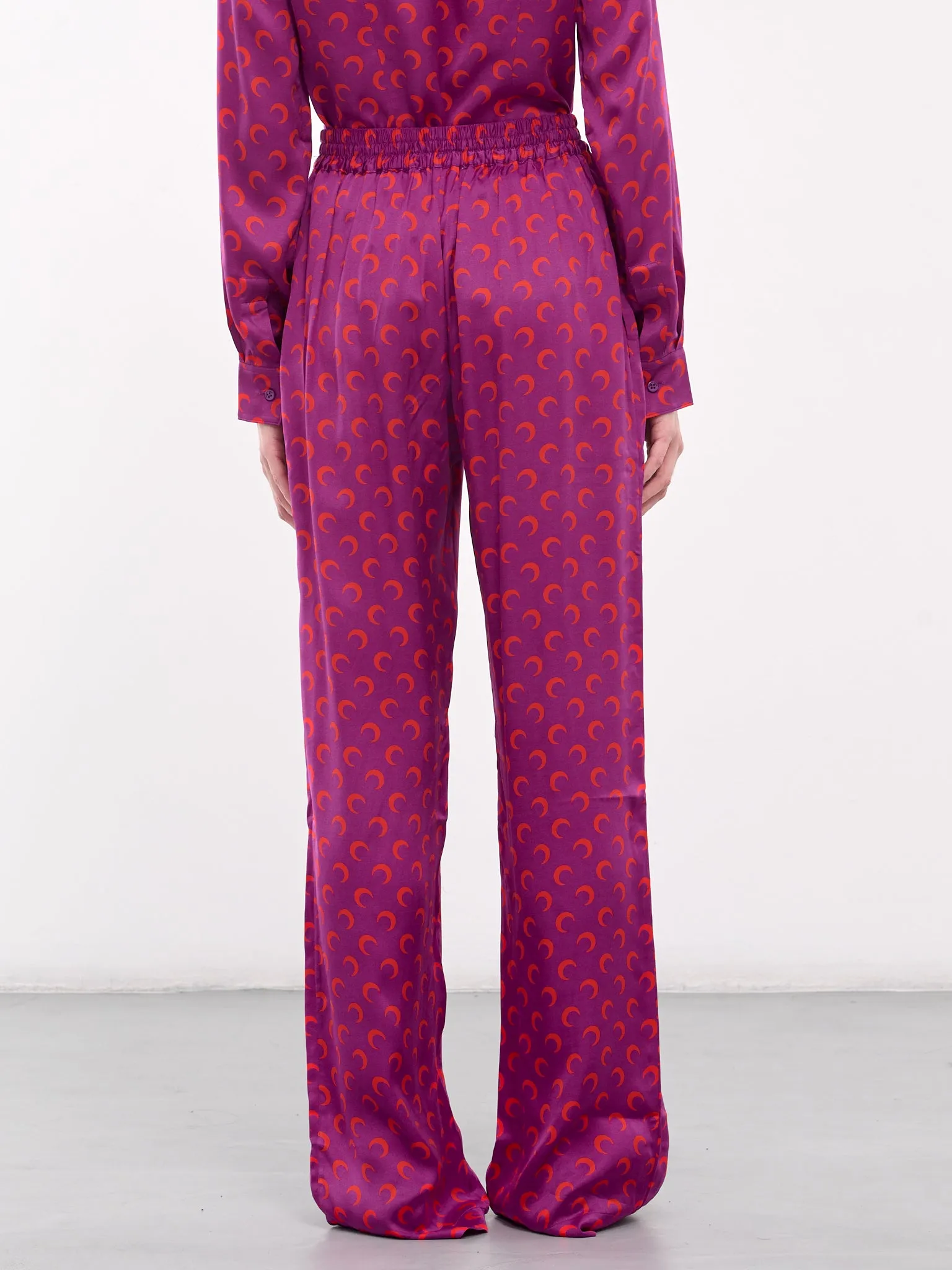 Moon Print Drawstring Trousers (UPA023A-CWOV0035-VIOLET)