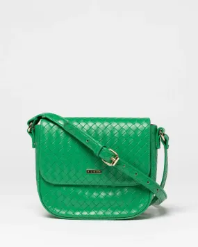 Rusty Green Side Bag with Morral Design.