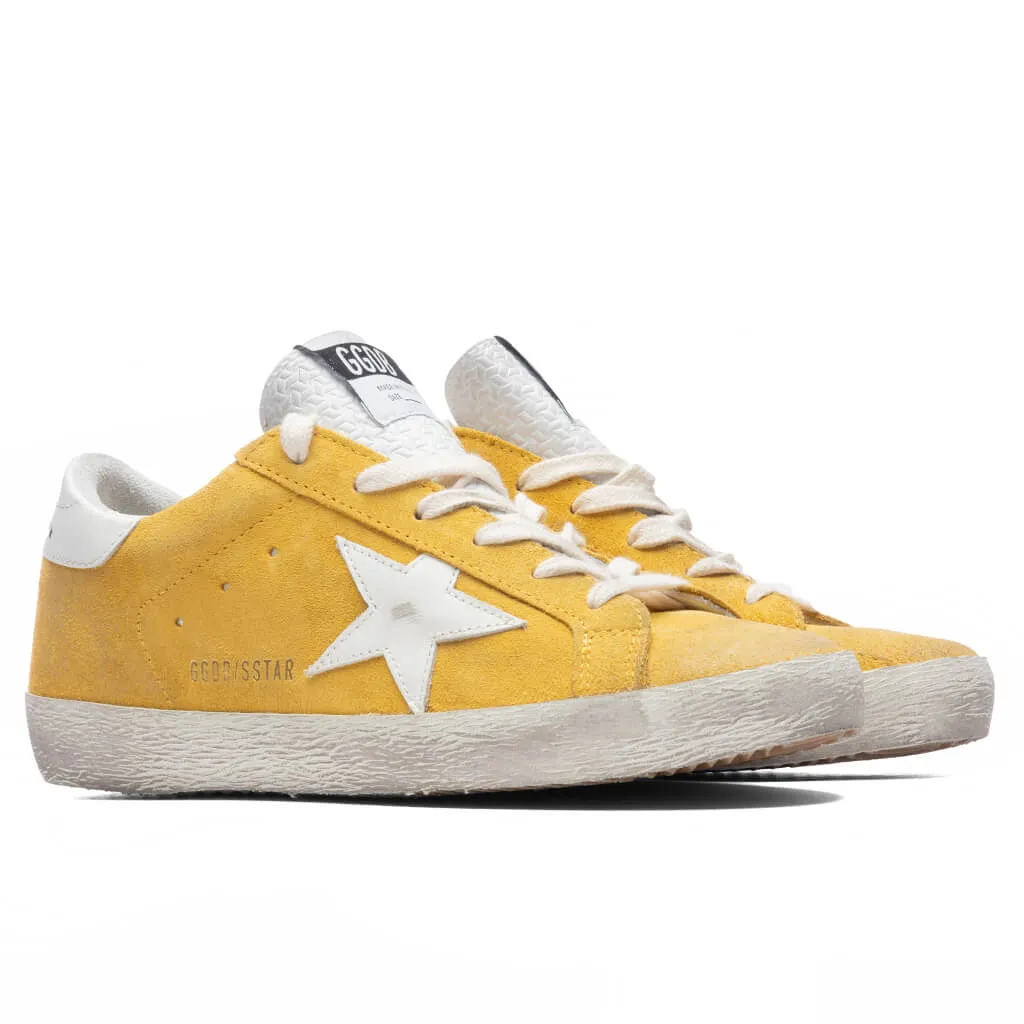 Mustard and White Women's Super-Star Sneakers