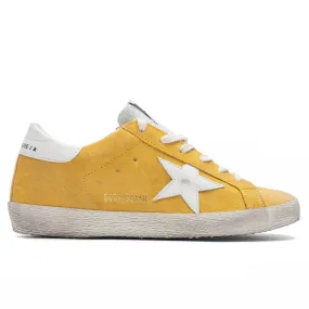 Mustard and White Women's Super-Star Sneakers