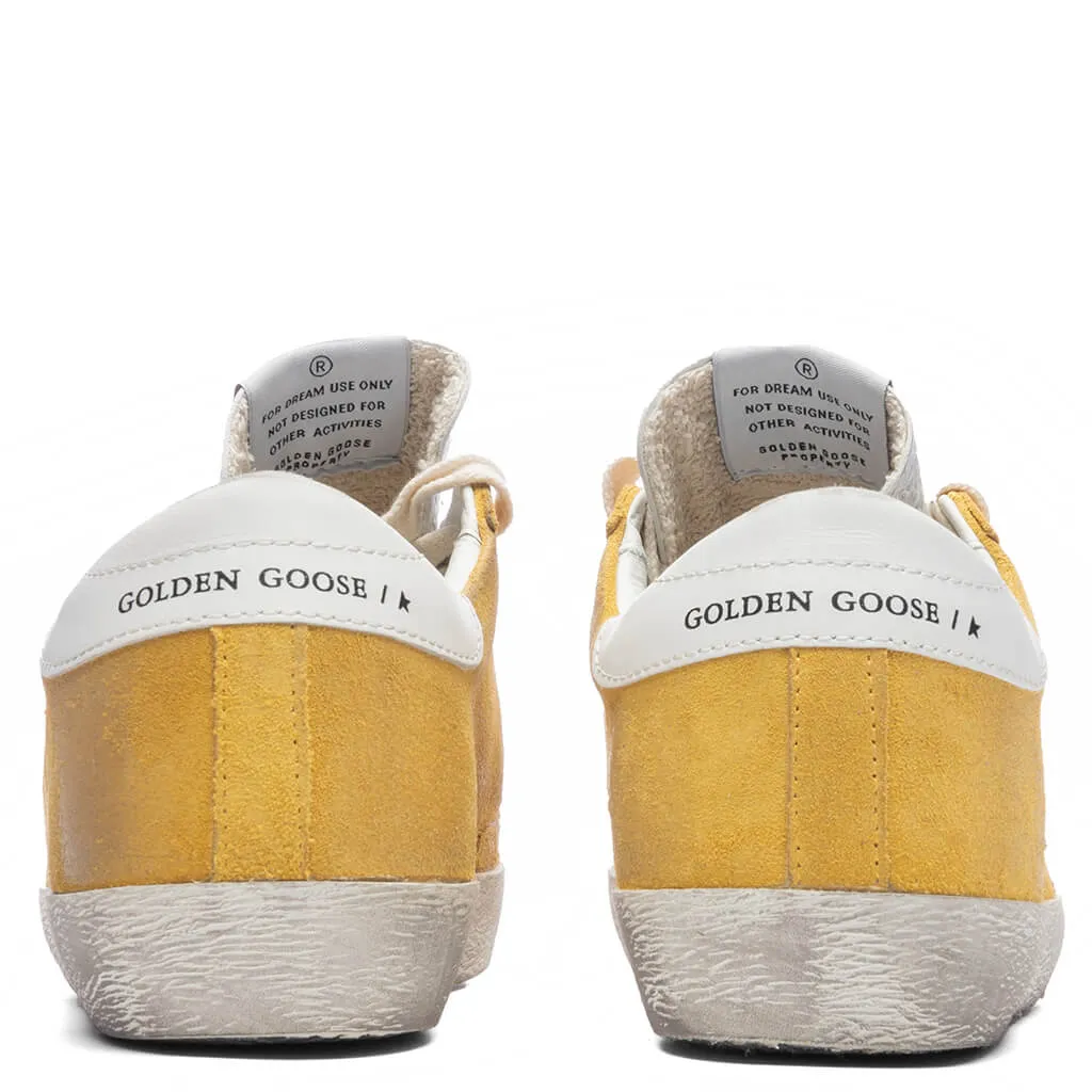 Mustard and White Women's Super-Star Sneakers