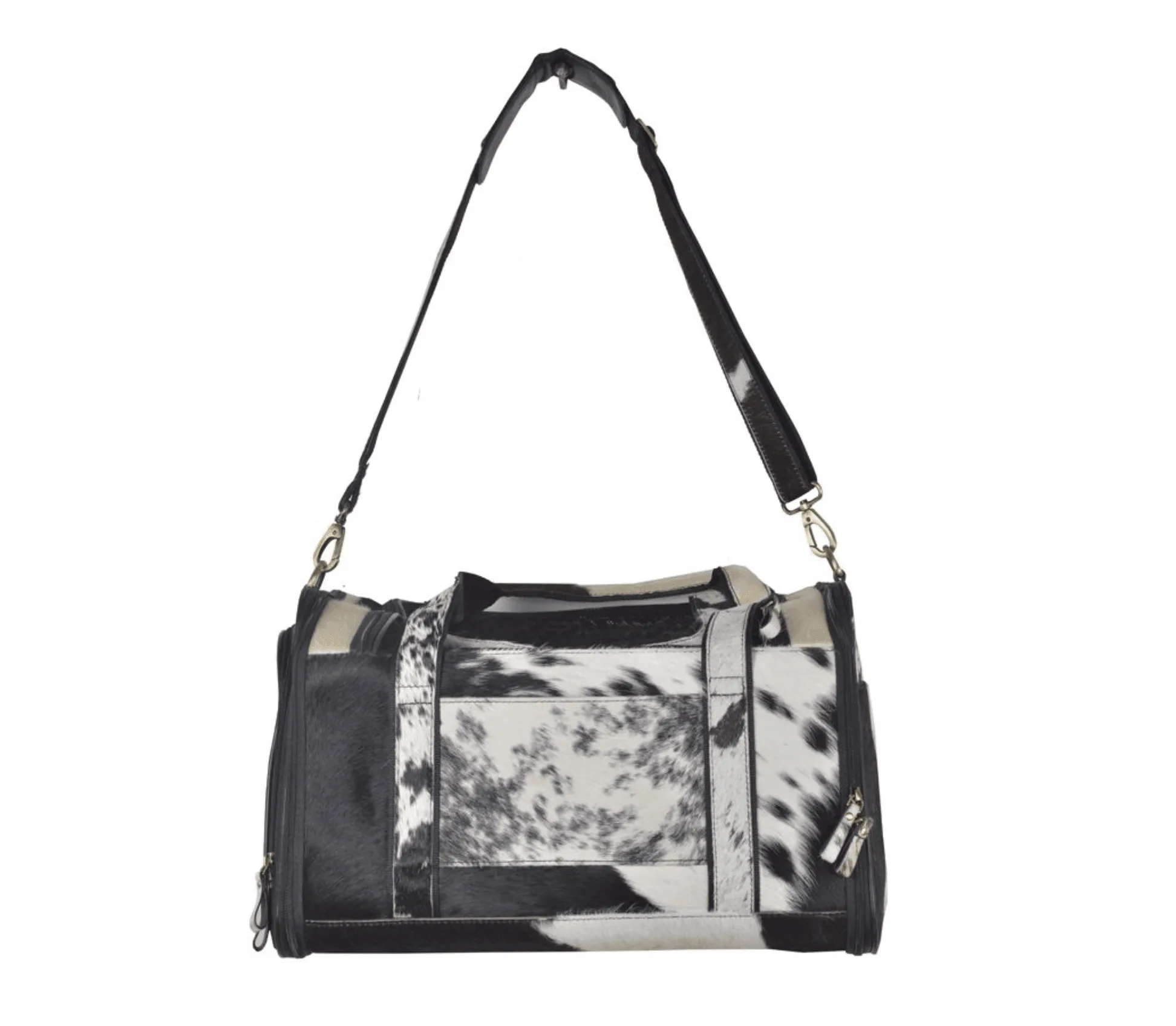 Myra Bag Smoke Hair-on Leather Dog Bag S-5782