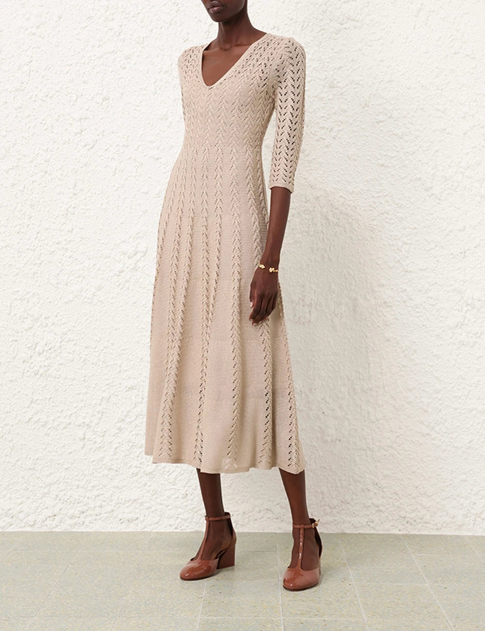 --Natura Knit Lace Dress-