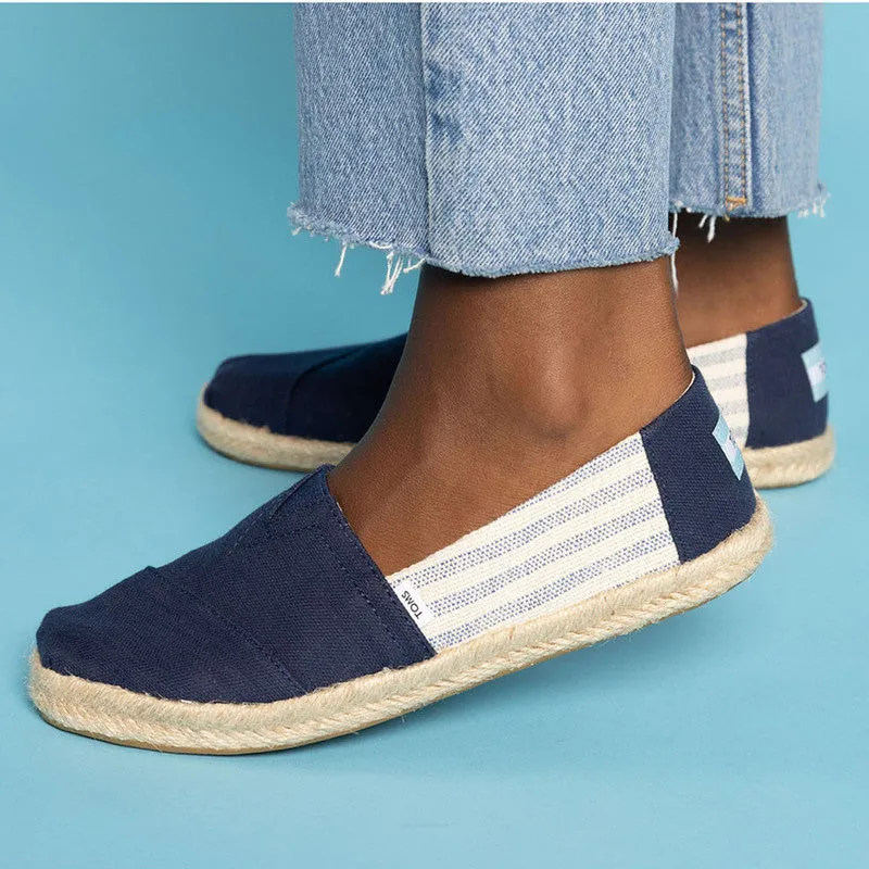 Navy Sustainable Stripe Espadrilles