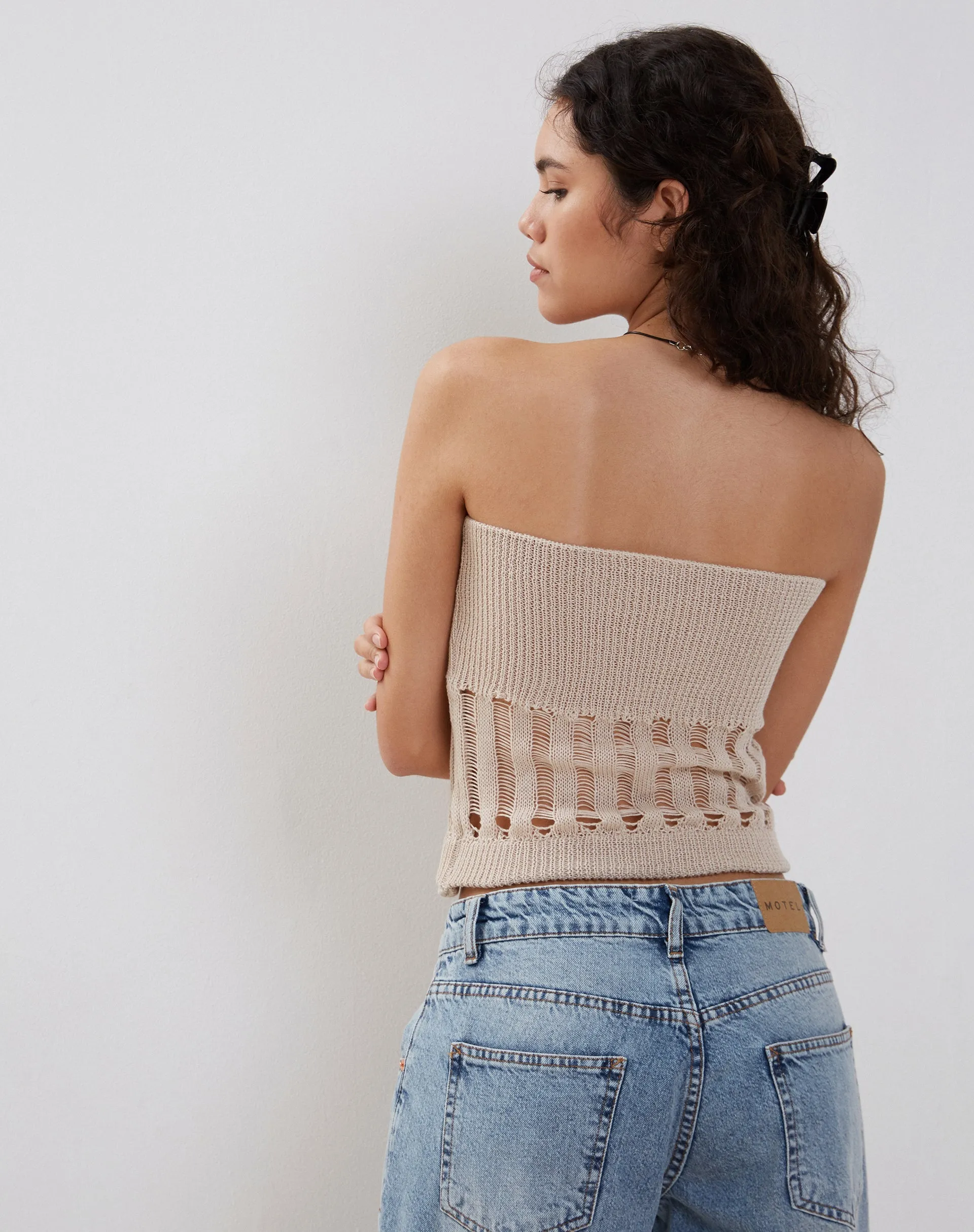 Neutral Camille Knit Tube Top