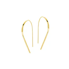 Flat Round Wire Earrings in New Yellow Gold