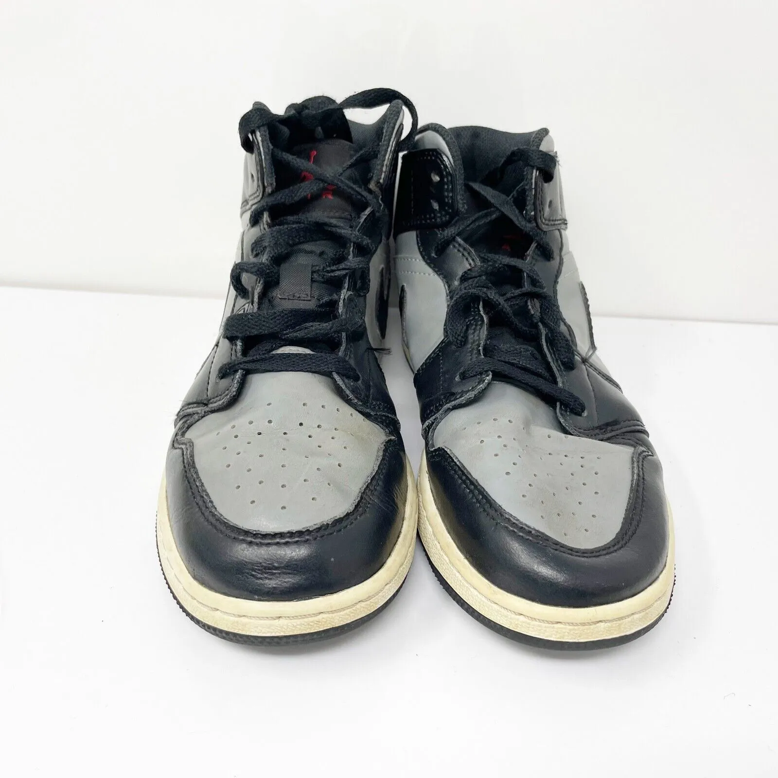 Nike Boys Air Jordan 1 Mid 554725-096 Black Basketball Shoes Sneakers Size 6Y