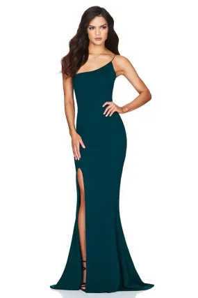 Teal One Shoulder Gown