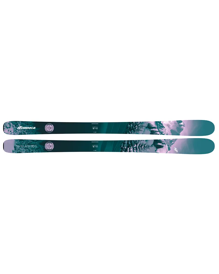 Nordica Santa Ana 88 (Flat) Women's Snow Skis Pink / Metallic Green 2023 | Women's Snow Skis | Snow Skiers Warehouse