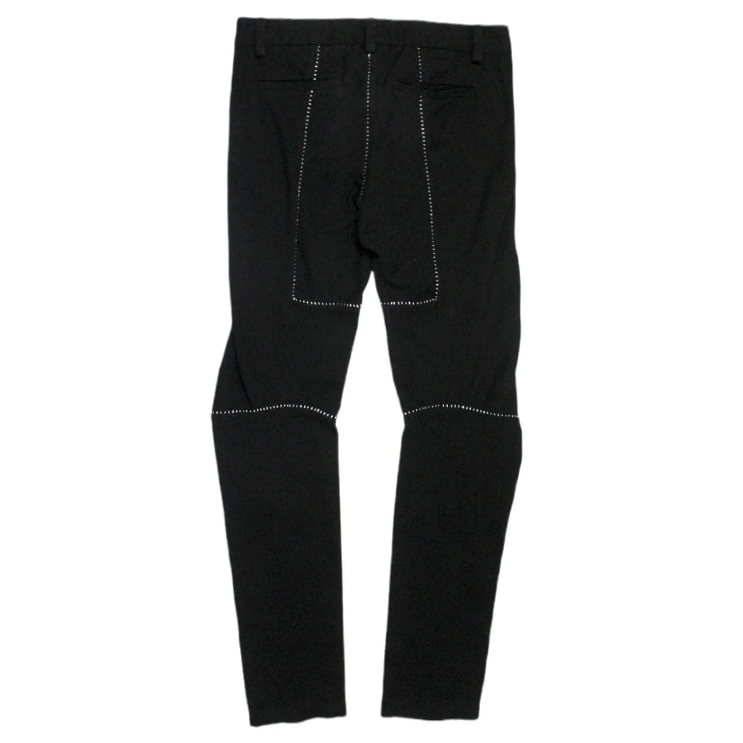 Obscur Black with White Stitch Design Cotton Twill Trousers