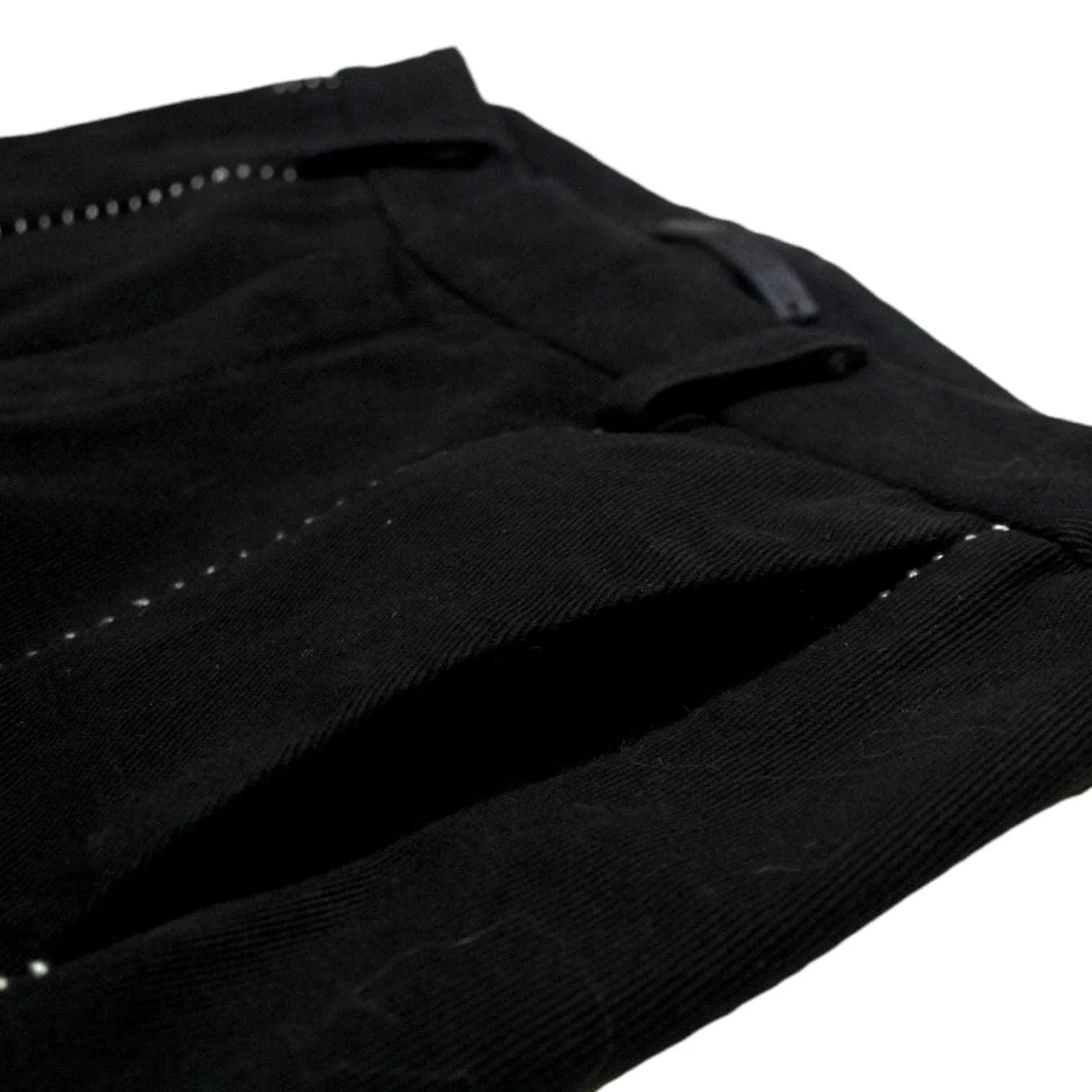 Obscur Black with White Stitch Design Cotton Twill Trousers