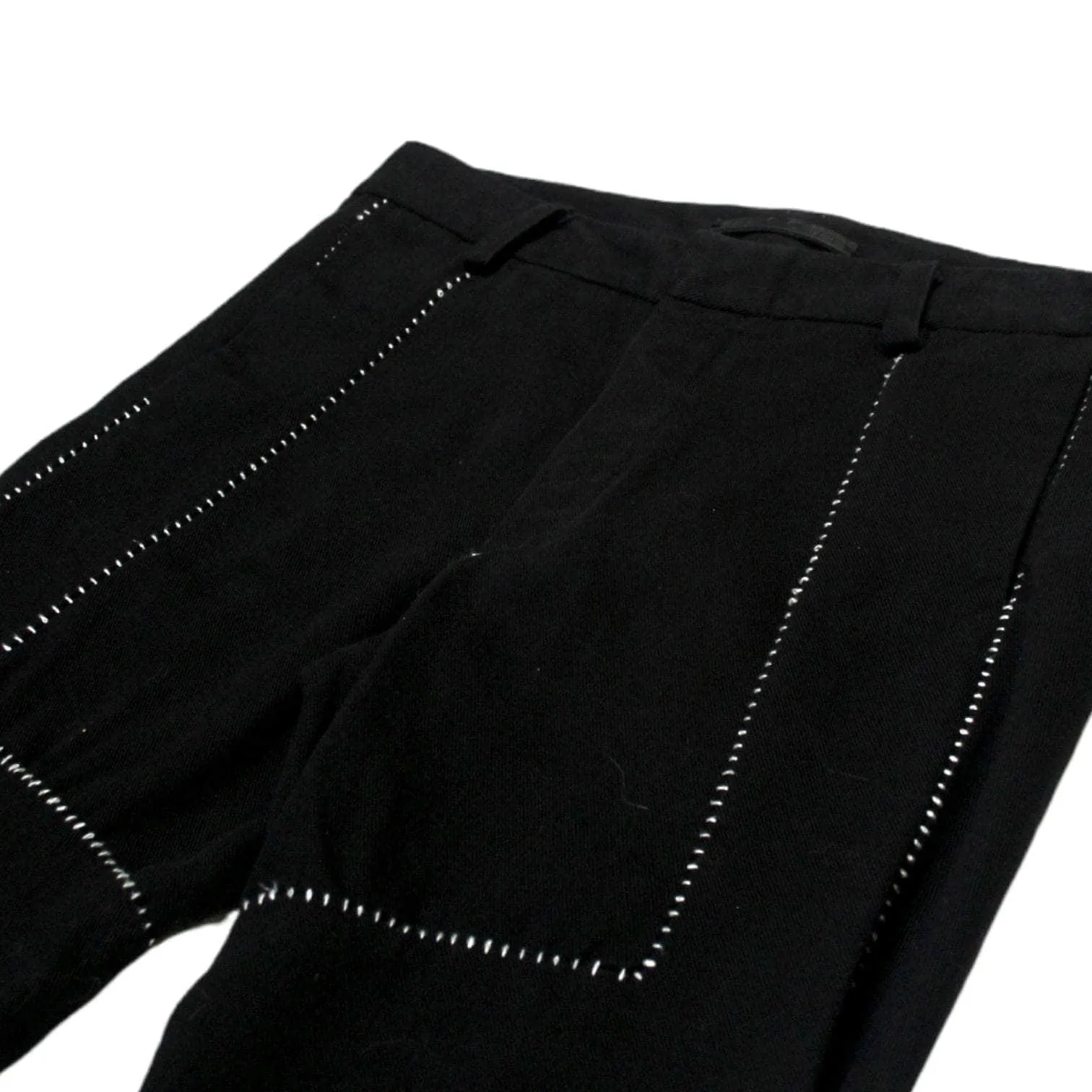 Obscur Black with White Stitch Design Cotton Twill Trousers