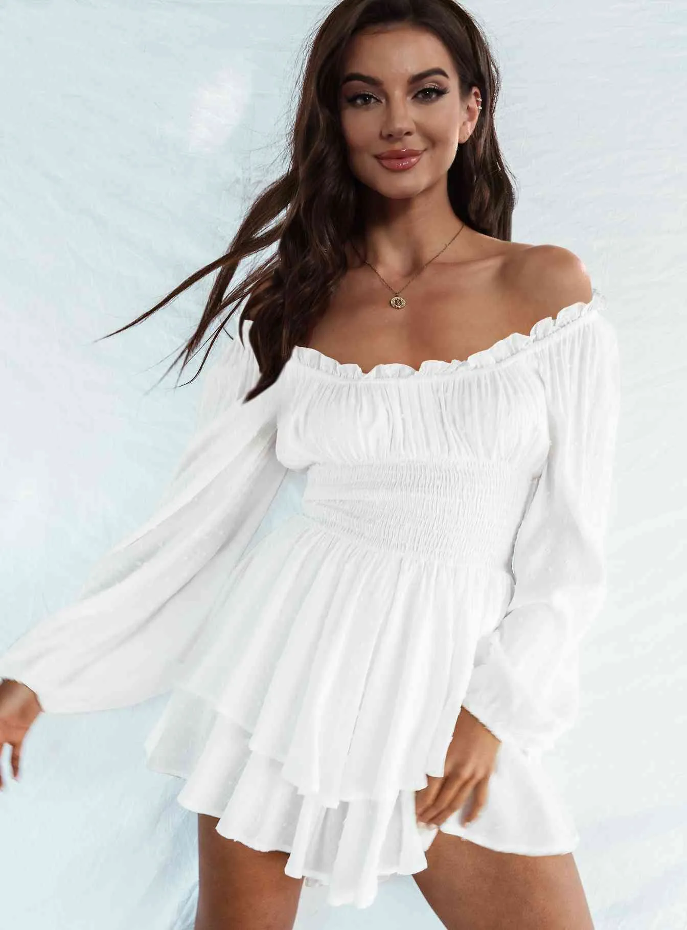 Smocked Waist Off Shoulder Romper