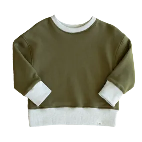 Olive Drop Shoulder Crewneck