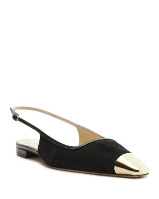 Olivia Snip Toe Capped Slingback Flats for Women