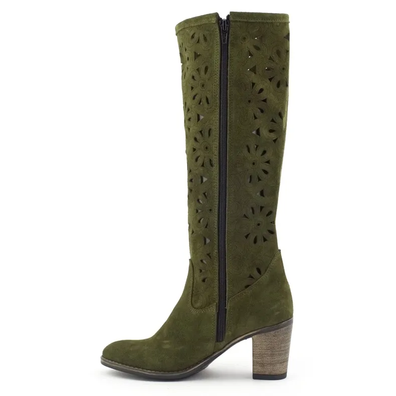 Olivier Green openwork boots