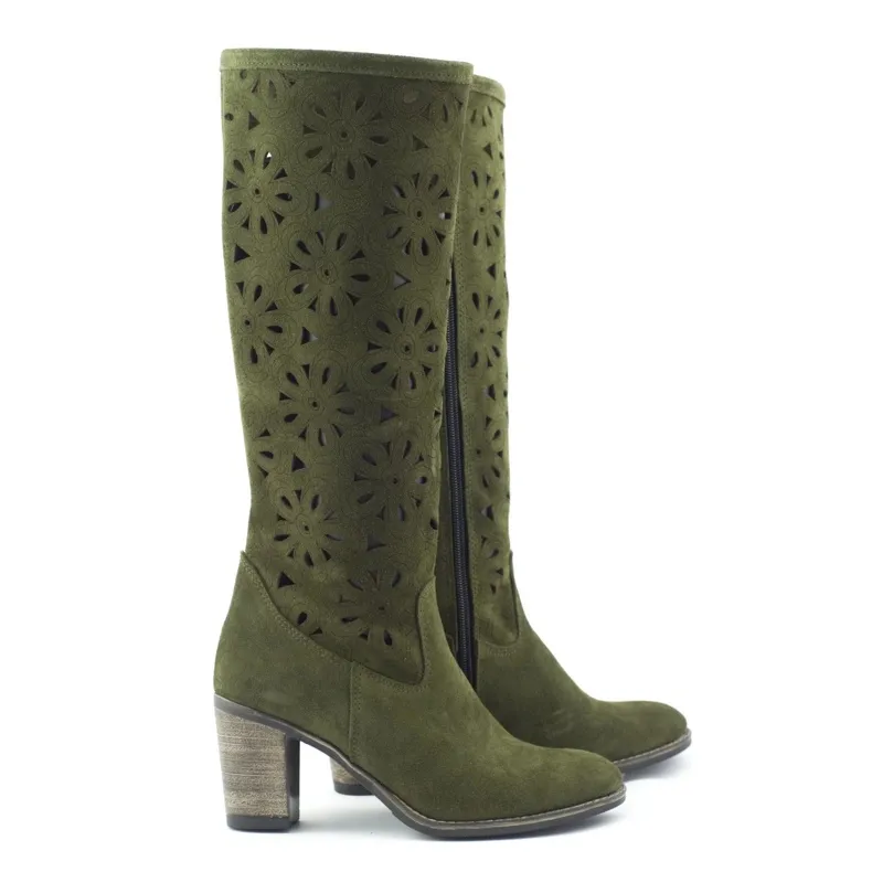 Olivier Green openwork boots