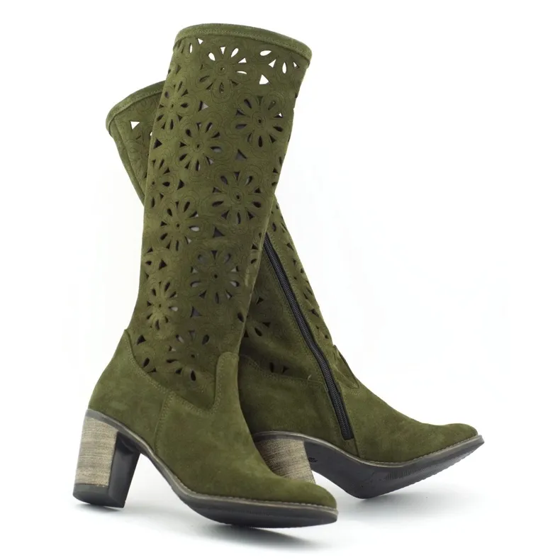 Olivier Green openwork boots