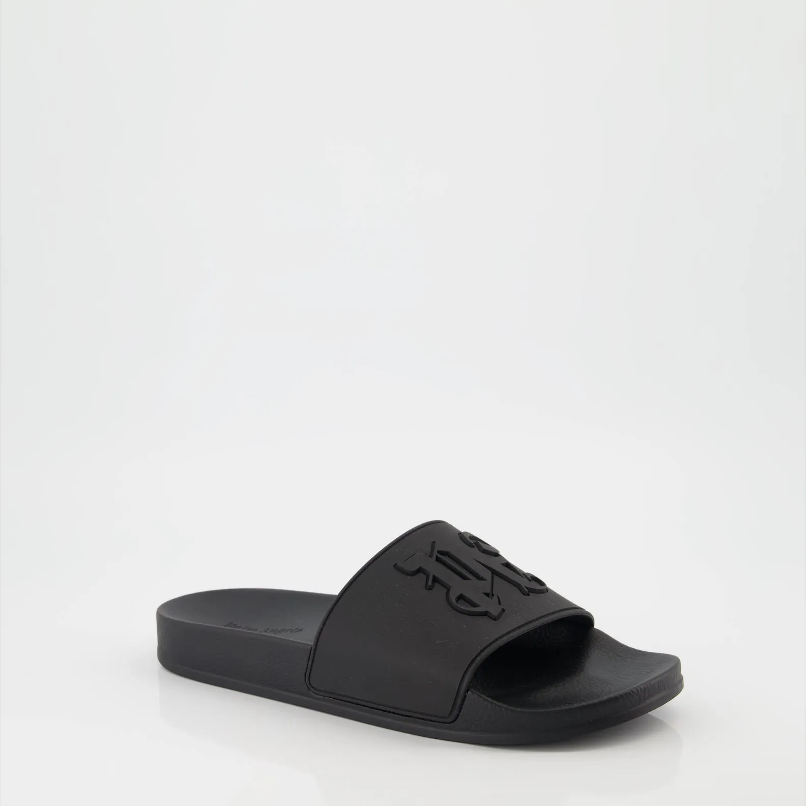 PA Monogram Black Rubber Slides