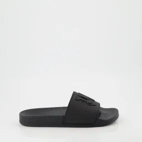 PA Monogram Black Rubber Slides